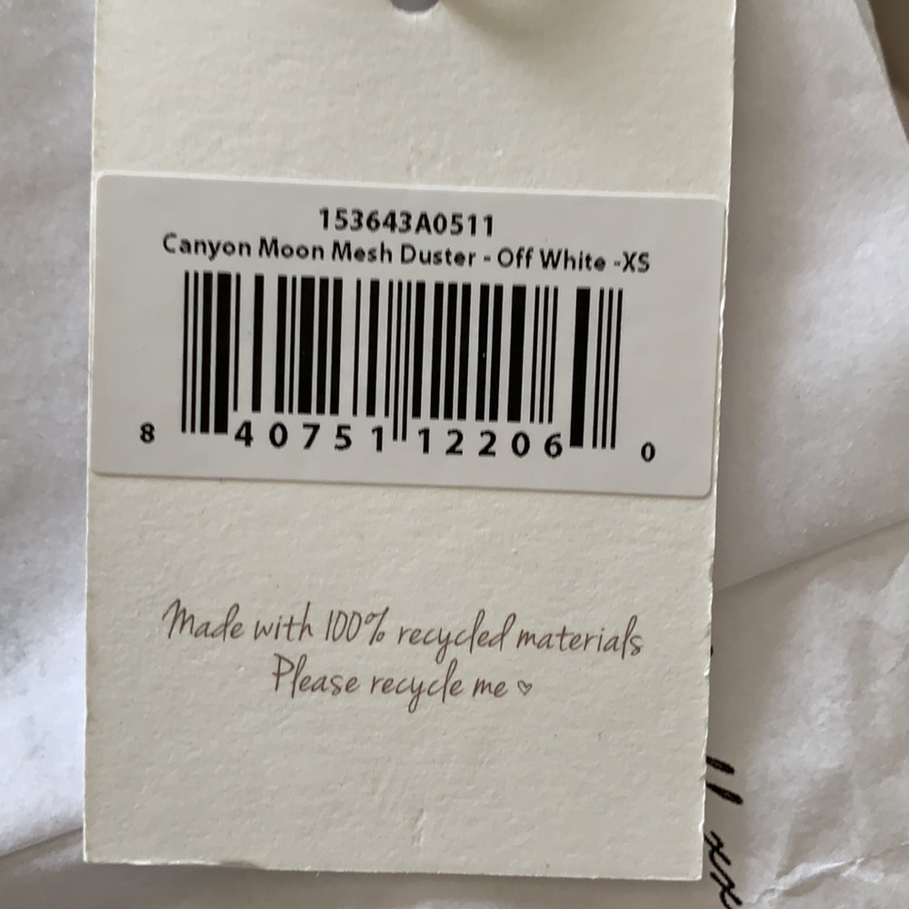 Spell canyon moon mesh duster off white XS BNWT - Picture 7 of 16